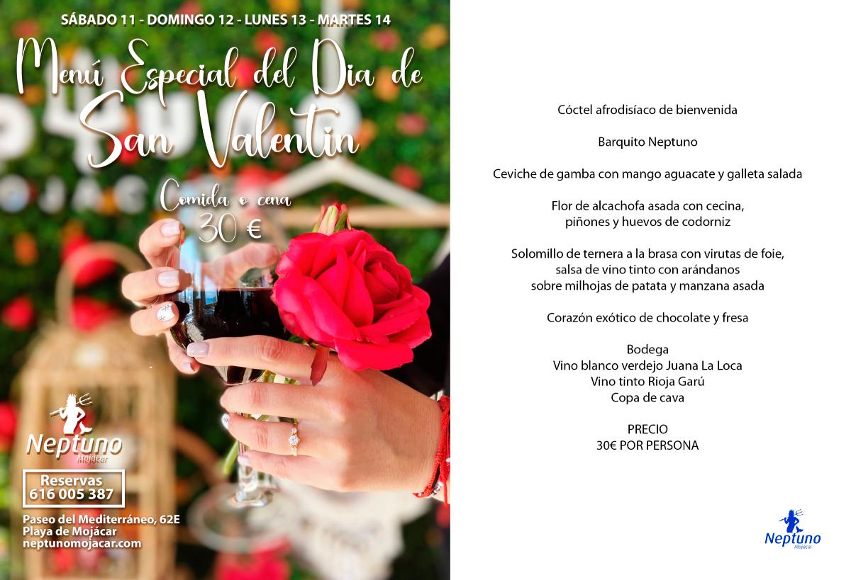 Menu Especial Día de San Valentín 2023